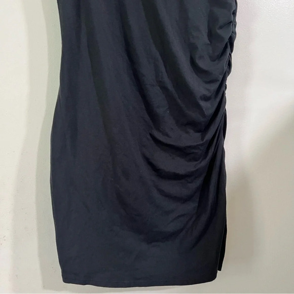 Athleta Black Short Sleeve Dress Ruched Slimming Tee Active M Medium - Picture 8 of 8